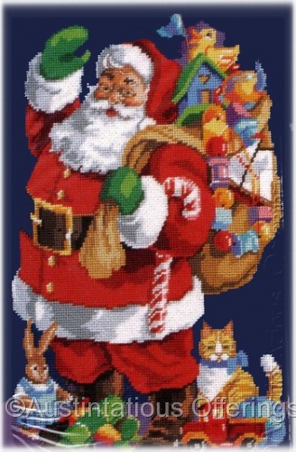 Rare Rossi Jolly Santa Claus Christmas Needlepoint Kit St Nick