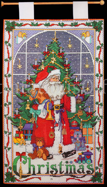 Rare Father Christmas Cross Stitch Kit Advent Yuletide Calendar