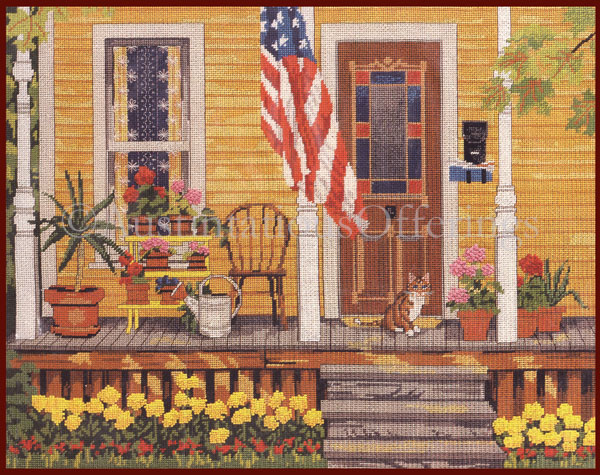 Rare Sloane Country Porch Needlepoint Kit Summer Charm