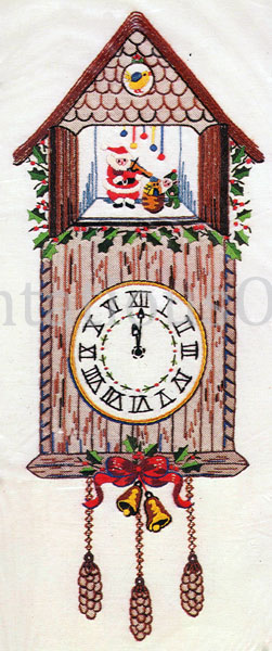 Rare Musical Santa w Elf Crewel Embroidery Kit Christmas Clock