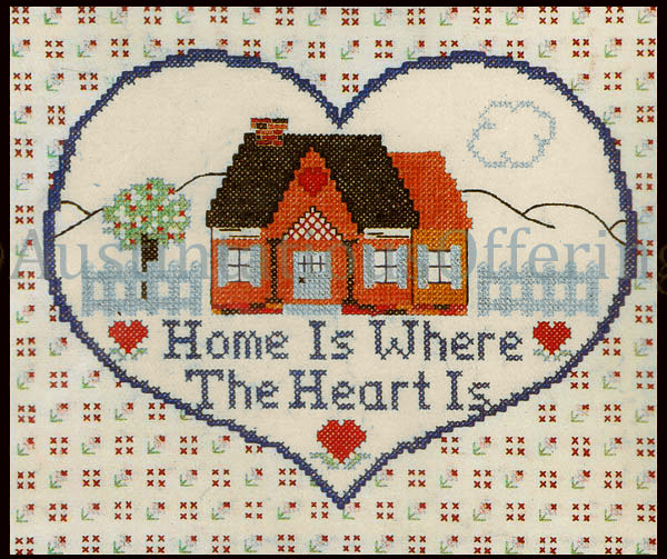 Home Is Where The Heart Is Stamped Cross Stitch Sampler Kit