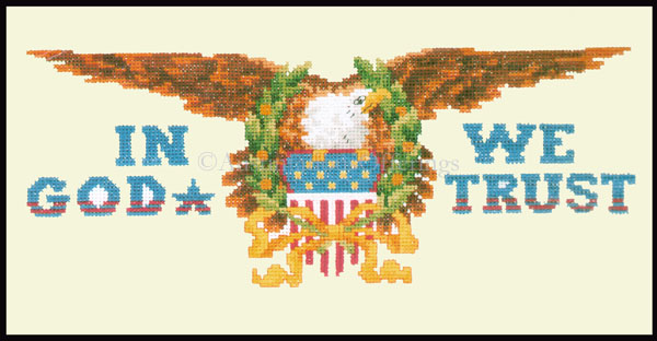 Rare Vanessa Ann Patriotic Eagle Shield Cross Stitch Kit American Flag