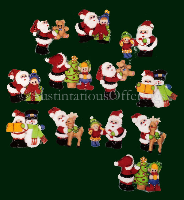 Rare Santa and Friends Christmas Set FeltApplique Embroidery Kit