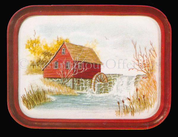 Rare Alexander Mill Pond Crewel Embroidery Stream