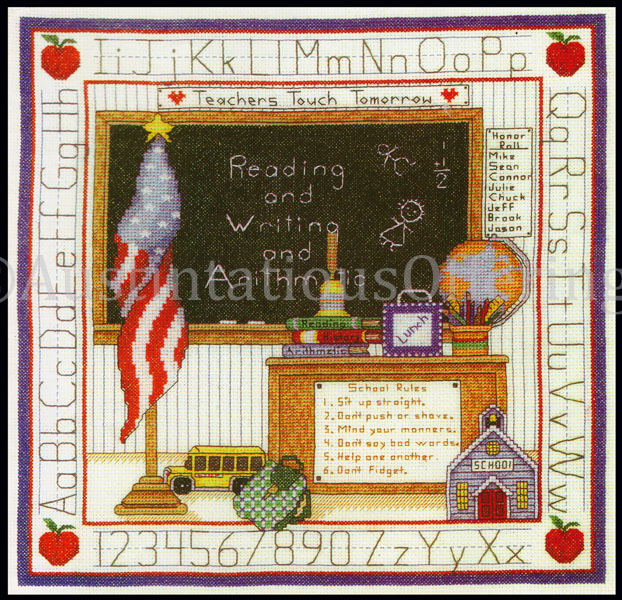 Rare Smith The Old Schoolroom Cross Stitch Kit Teacher Sampler