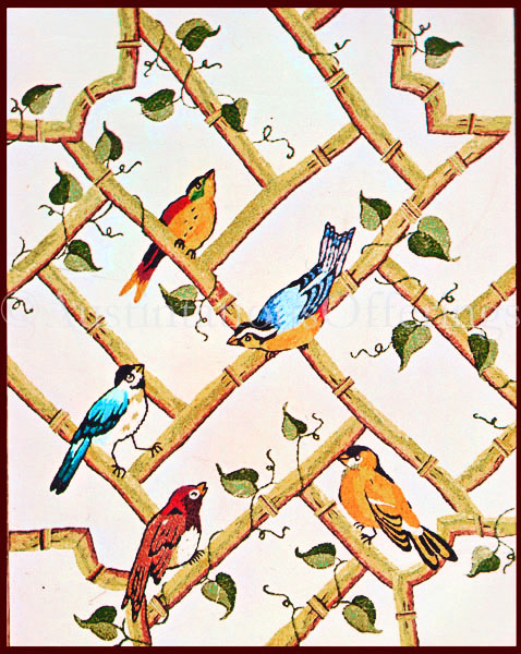 Rare Ulmann Songbird Crewel Embroidery Kit Bamboo Trellis