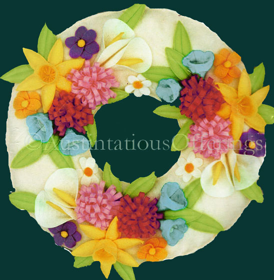 Rare Spring Wreath Dimensional Felt Applique Embroidery Kit