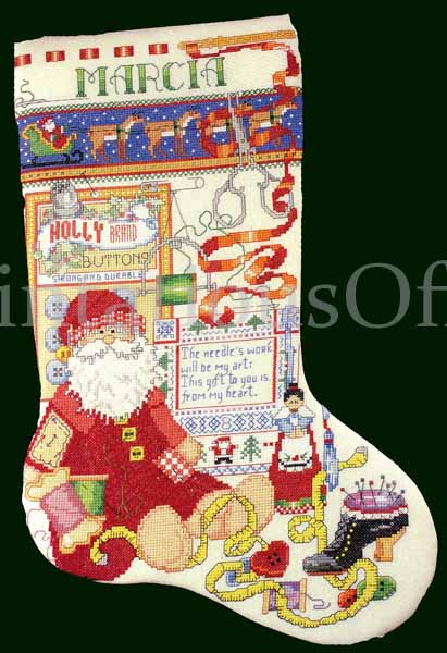 Rare Gillum Baatz CrossStitch Stocking Kit Craft Room Santa Doll