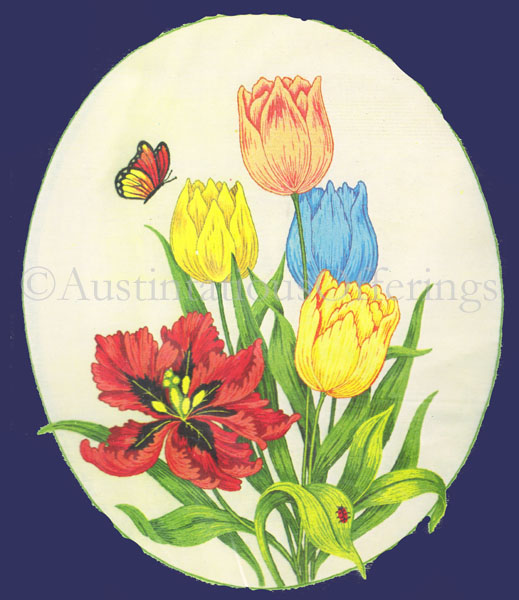 Rare Springtime Floral Crewel Embroidery Kit Veres Monarch