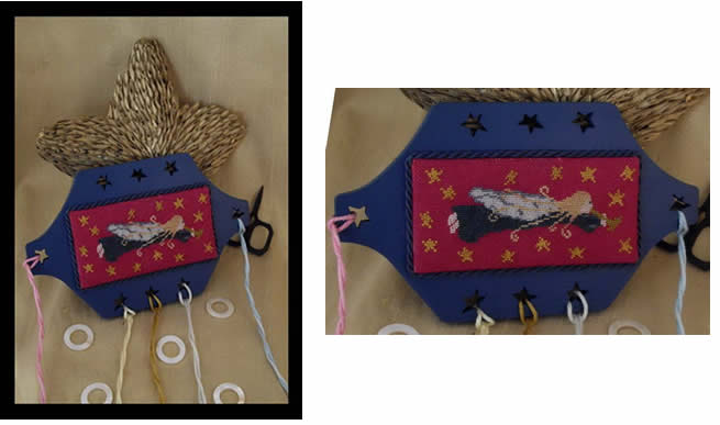 Folk Art Angel Song Thread Palette Linen CrossStitch Kit Prim