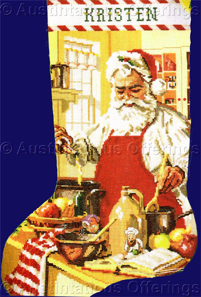 Rare Browning R/L CrossStitch Stocking Kit Santa Christmas Cheer
