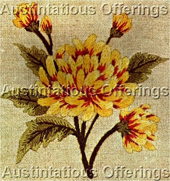 Williams Flower Month Crewel Embroidery Kit Yellow Mum November