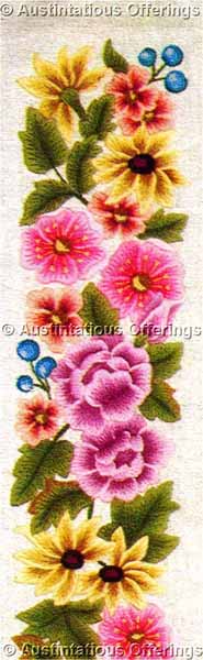 Rare Williams Flowers BellPull Crewel Embroidery Kit Danbury