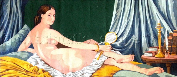 Rare J D Ingres Odalisque Nude Study Repro Needlepoint Canvas