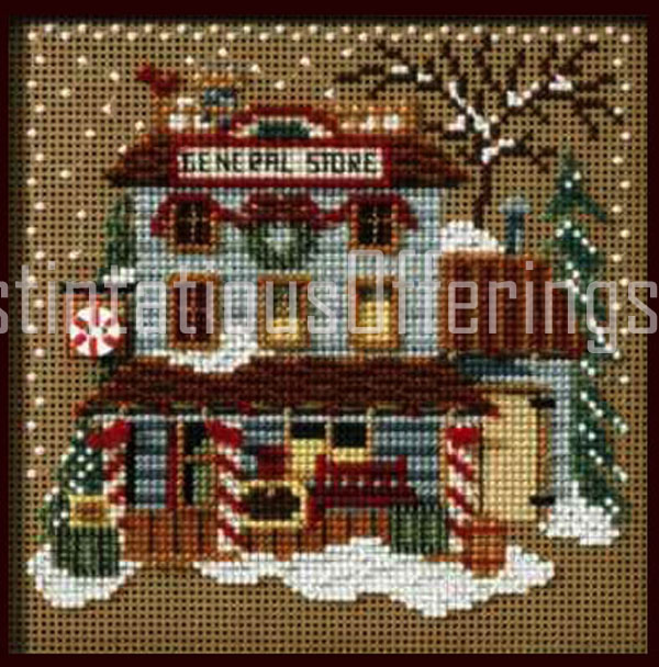 Christmas General Store Button Beads Cross Stitch Kit Mill Hill