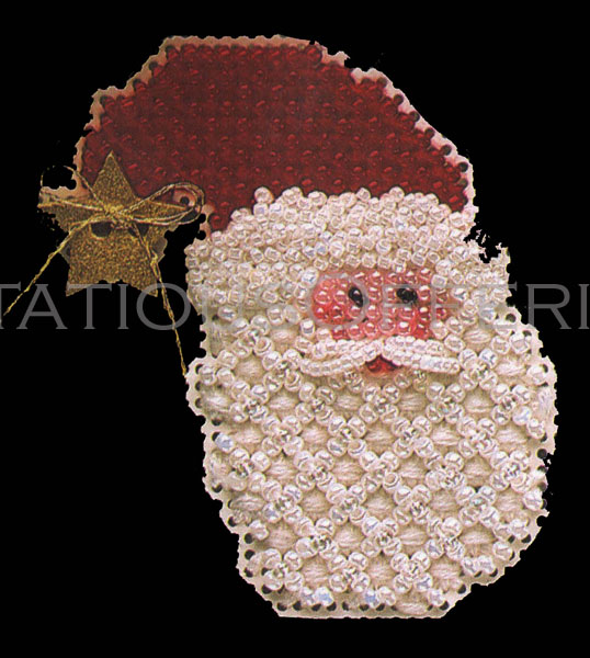 Rare Holiday Mill Hill Santa Magnet Gold Star Cap Cross Stitch Bead Kit