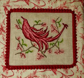 M Appleton Mr Purdy Bird Linen Cross Stitch Sewing Pockets Kit