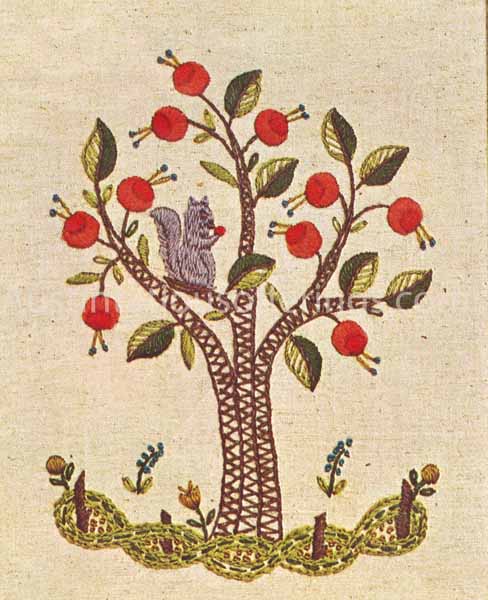 Peto Jacobean Squirrel in Tree Beginner Crewel Embroidery Kit