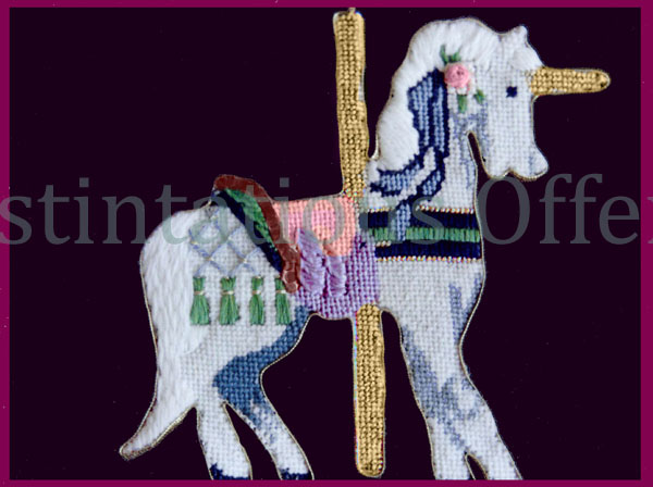 Rare Thomasson Carousel Unicorn Needlepoint Kit Merry Go Round