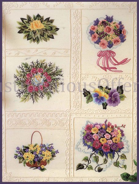 Rare Victorian Posy Floral Candlewicking Crewel Embroidery Kit